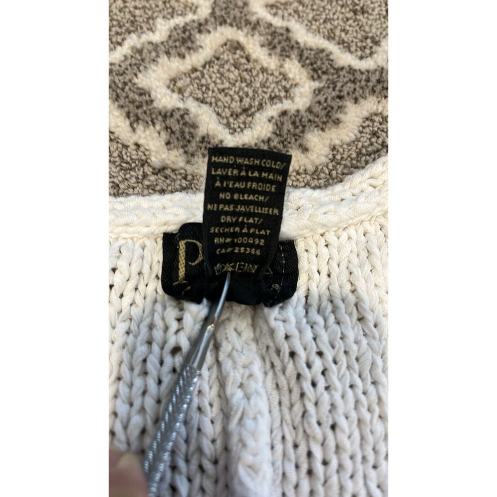 Boho Knit Cotton Open Cardigan Sweater Crochet Fringe Cottagecore Festival S/M - Picture 8 of 8